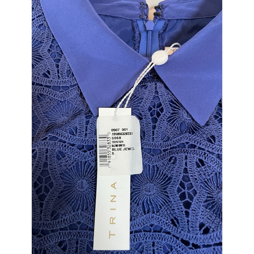 Trina Turk Cats Cradle Sleeveless Lace Dress NWT Size 8 Collared Preppy - Picture 4 of 9